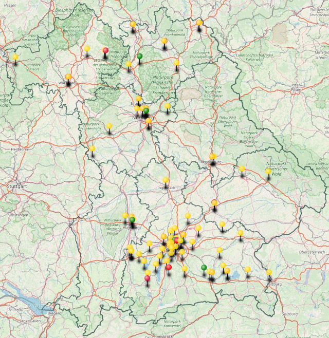 Interaktive Karte Waldorf Bayern