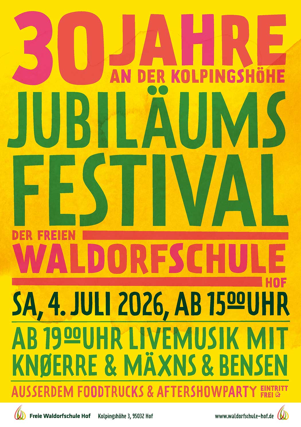 jubiläumsfestival waldorfschule hof